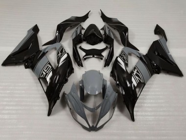 2013-2018 Kawasaki ZX6R Motorcycle Fairings - Nardo Grey Glossy Black UK
