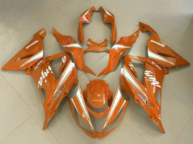 2013-2018 Kawasaki ZX6R Motorcycle Fairings - Orange White UK