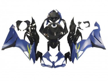 2019-2022 Kawasaki ZX6R Motorcycle Fairings - Matte Blue Glossy Black UK