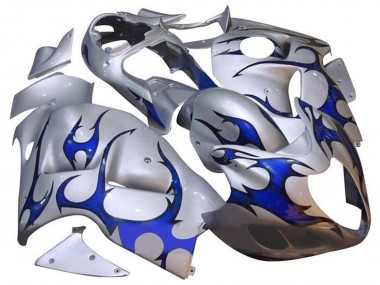 1996-2007 Suzuki GSXR1000 Motorcycle Fairings - Silver Blue Tribal UK