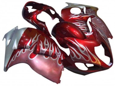 1996-2007 Suzuki GSXR1000 Motorcycle Fairings - Red Silver Flame UK