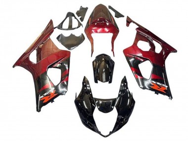 2003-2004 Suzuki GSXR 1000 Motorcycle Fairings - Red Glossy Black UK