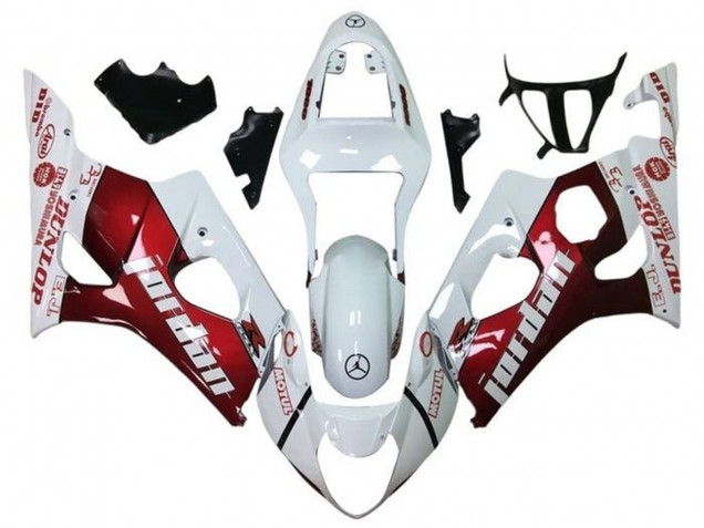 2003-2004 Suzuki GSXR 1000 Motorcycle Fairings - White Red Jordan UK