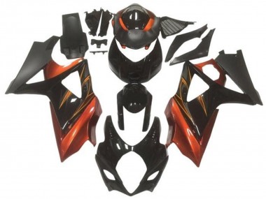 2005-2006 Suzuki GSXR 1000 Motorcycle Fairings - Glossy Black Matte Black Orange UK