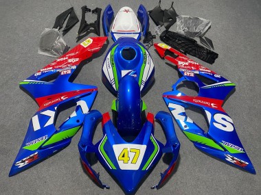 2005-2006 Suzuki GSXR 1000 Motorcycle Fairings - Blue Green White Red 47 Racing UK