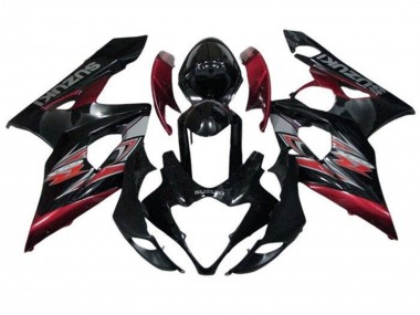 2005-2006 Suzuki GSXR 1000 Motorcycle Fairings - Glossy Black Red Silver UK