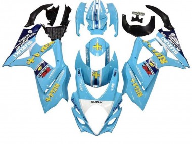2005-2006 Suzuki GSXR 1000 Motorcycle Fairings - Light Blue Yellow Black Rizla UK