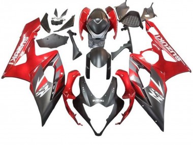 2005-2006 Suzuki GSXR 1000 Motorcycle Fairing - Matte Black Red UK
