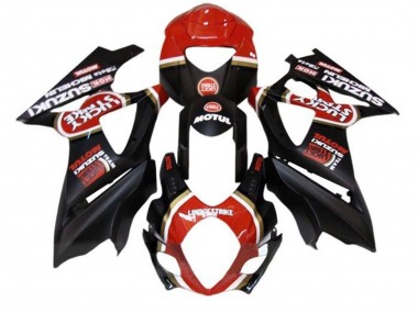 2005-2006 Suzuki GSXR 1000 Motorcycle Fairings - Matte Black Red Lucky Strike UK