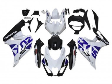 2017-2024 Suzuki GSXR1000 Motorcycle Fairing - White Blue Black UK