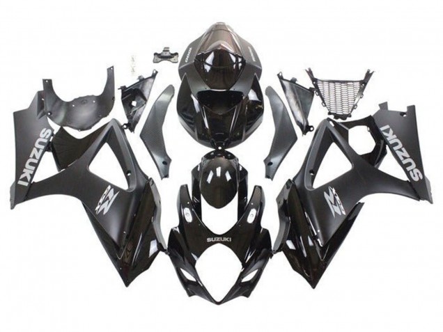 2007-2008 Suzuki GSXR 1000 Motorcycle Fairings - Glossy Black Matte Black Grey UK