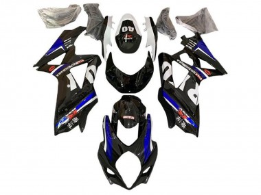 2007-2008 Suzuki GSXR 1000 Motorcycle Fairings - Black White Blue Yoshimura UK