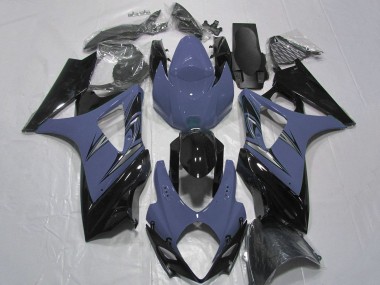 2007-2008 Suzuki GSXR 1000 Motorcycle Fairings - Silver Blue Glossy Black UK