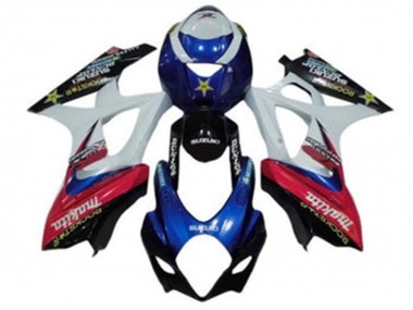 2007-2008 Suzuki GSXR 1000 Motorcycle Fairings - White Blue Red Black Makita UK