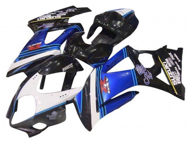 2007-2008 Suzuki GSXR 1000 Motorcycle Fairings - White Blue Black Corona UK