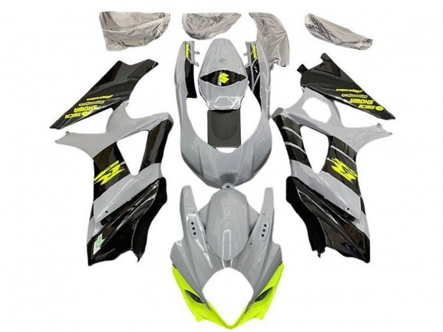 2007-2008 Suzuki GSXR 1000 Motorcycle Fairings - Nardo Grey Neon Yellow Black UK