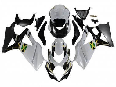 2007-2008 Suzuki GSXR 1000 Motorcycle Fairings - White Black Jamaica UK