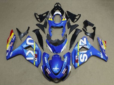 2009-2016 Suzuki GSXR 1000 Motorcycle Fairings - Blue White Yellow Stripe UK