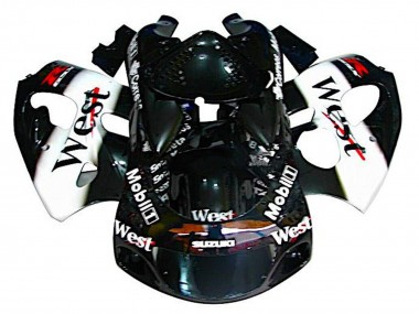 1996-2000 Suzuki GSXR 600 / GSXR 750 Motorcycle Fairings - Black White West UK