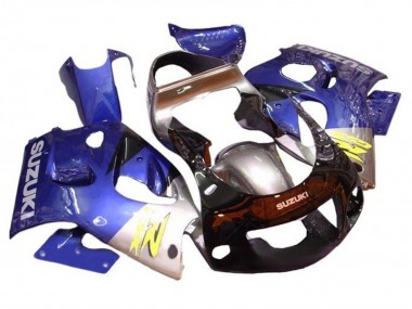 1996-2000 Suzuki GSXR 600 / GSXR 750 Motorcycle Fairings - Blue Silver Black UK