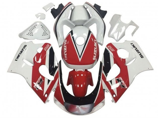 1996-2000 Suzuki GSXR 600 / GSXR 750 Motorcycle Fairings - Red White Black Stripe UK