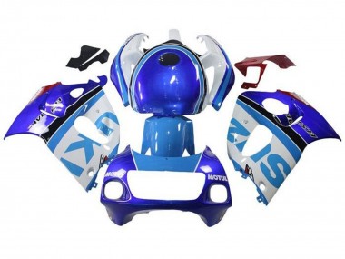 1996-2000 Suzuki GSXR 600 / GSXR 750 Motorcycle Fairings - White Blue Stripe UK