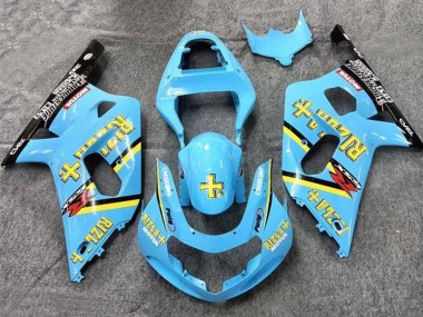 2001-2003 Suzuki GSXR 600 / GSXR 750 Motorcycle Fairings - Light Blue Yellow Black Black Rizla UK