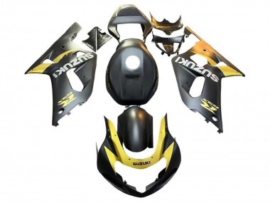 2001-2003 Suzuki GSXR 600 / GSXR 750 Motorcycle Fairings - Matte Black Yellow UK