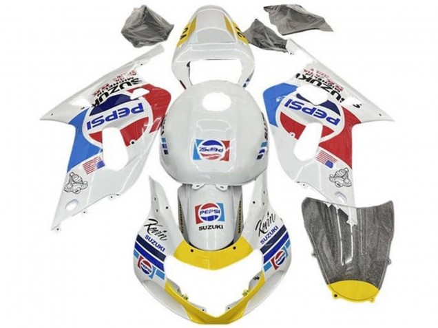 2001-2003 Suzuki GSXR 600 / GSXR 750 Motorcycle Fairings - White Blue Red Yellow Pepsi UK