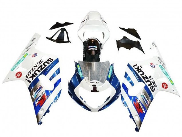 2001-2003 Suzuki GSXR 600 / GSXR 750 Motorcycle Fairings - White Blue Stripe Red Black UK