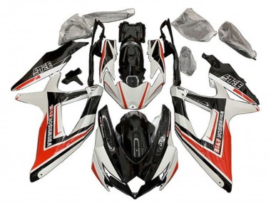 2008-2010 Suzuki GSXR 600 / GSXR 750 Motorcycle Fairings - White Orange Glossy Black Yoshimura UK