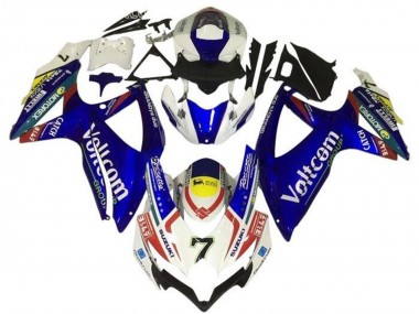 2008-2010 Suzuki GSXR 600 / GSXR 750 Motorcycle Fairings - White Blue Yellow Red Voltcom 7 UK