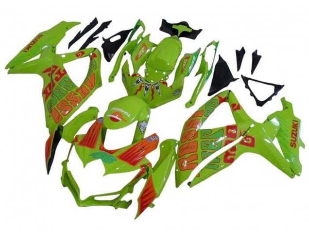 2008-2010 Suzuki GSXR 600 / GSXR 750 Motorcycle Fairings - Green Orange Rossi UK