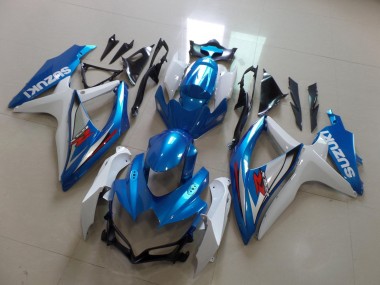 2008-2010 Suzuki GSXR 600 / GSXR 750 Motorcycle Fairing - White Light Blue Red UK