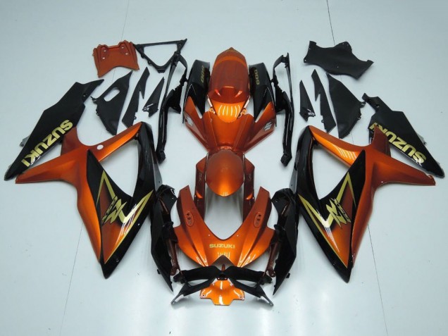 2008-2010 Suzuki GSXR 600 / GSXR 750 Motorcycle Fairings - Orange Gold Black UK