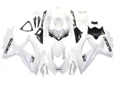 2008-2010 Suzuki GSXR 600 / GSXR 750 Motorcycle Fairings - White Black UK