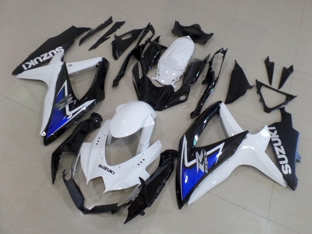 2008-2010 Suzuki GSXR 600 / GSXR 750 Motorcycle Fairings - White Blue Glossy Black UK