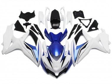 2008-2010 Suzuki GSXR 600 / GSXR 750 Motorcycle Fairing - White Blue Black UK