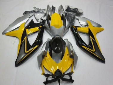 2008-2010 Suzuki GSXR 600 / GSXR 750 Motorcycle Fairings - Yellow Silver Grey Black UK