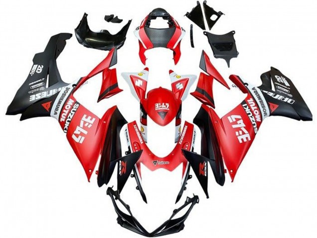 2011-2024 Suzuki GSXR 600 / GSXR 750 Motorcycle Fairings - Red White Black Motul UK