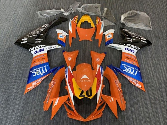 2011-2024 Suzuki GSXR 600 / GSXR 750 Motorcycle Fairings - Orange Blue White Black Yellow 20 UK