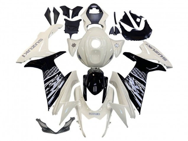 2011-2024 Suzuki GSXR 600 / GSXR 750 Motorcycle Fairing - White Glossy Black UK