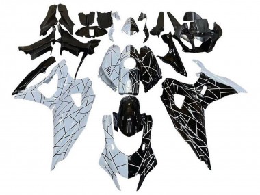 2021-2024 Yamaha YZF R7 Motorcycle Fairings - White Black Split Stripe UK