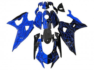 2021-2024 Yamaha YZF R7 Motorcycle Fairings - Blue Black Split Lines UK