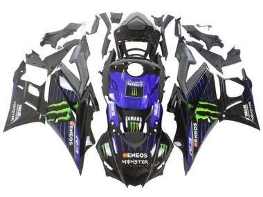 2019-2021 Yamaha YZF R3/R25 Motorcycle Fairings - Blue Glossy Black Green ENEOS Monster UK