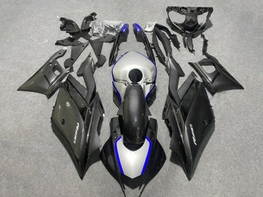 2019-2021 Yamaha YZF R3/R25 Motorcycle Fairings - Black Carbon Fiber Style Silver Blue UK