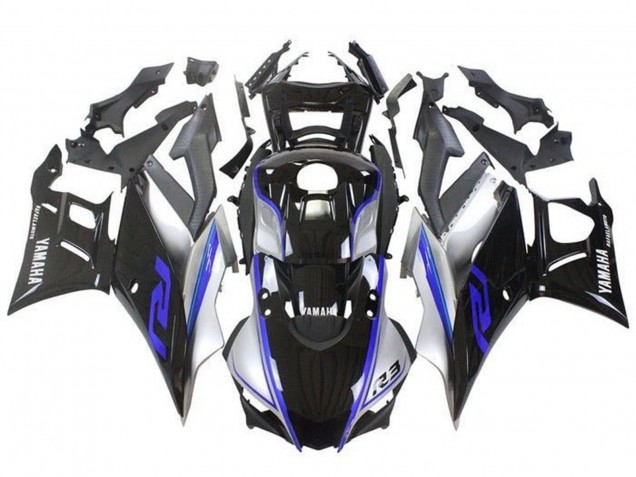 2019-2021 Yamaha YZF R3/R25 Motorcycle Fairings - Silver Blue Black UK