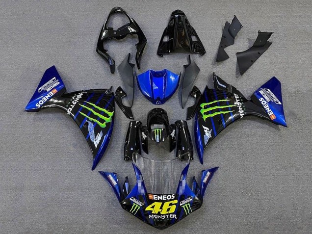 2009-2011 Yamaha YZF 1000 R1 Motorcycle Fairings - Blue Glossy Black Green Monster Energy UK