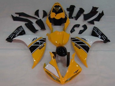 2009-2011 Yamaha YZF 1000 R1 Motorcycle Fairing - Yellow White Black Stripe UK