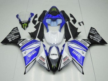 2012-2014 Yamaha YZF 1000 R1 Motorcycle Fairings - White Blue Black Green Monster Yamalube UK